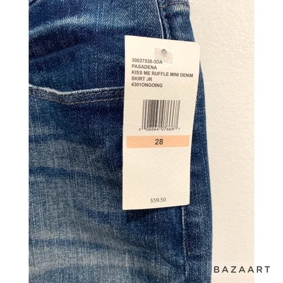 Jessica Simpson Kiss Me Ruffle Denim Mini Skirt size 28 - Picture 7 of 7